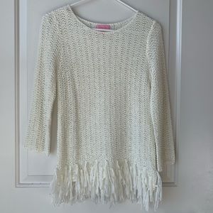 Lily Pulitzer fringe bottom sweater